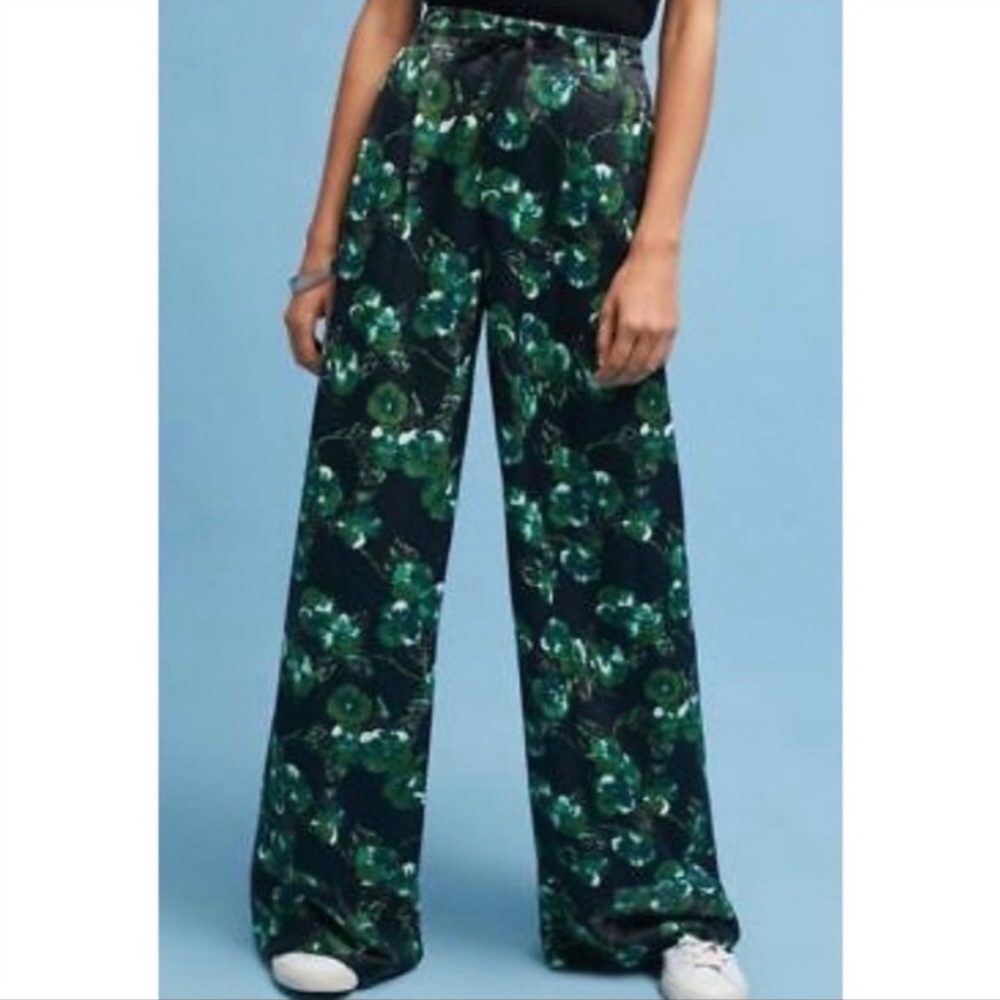 Anthropologie Elevenses Floral Wide Leg Pant